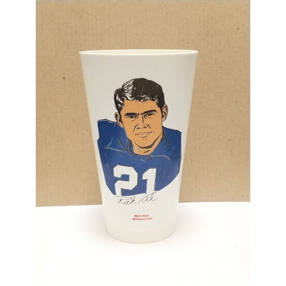1972 Rick Volk Slurpee Cup Baltimore Colts Safety NFL Memorabilia 7 Eleven